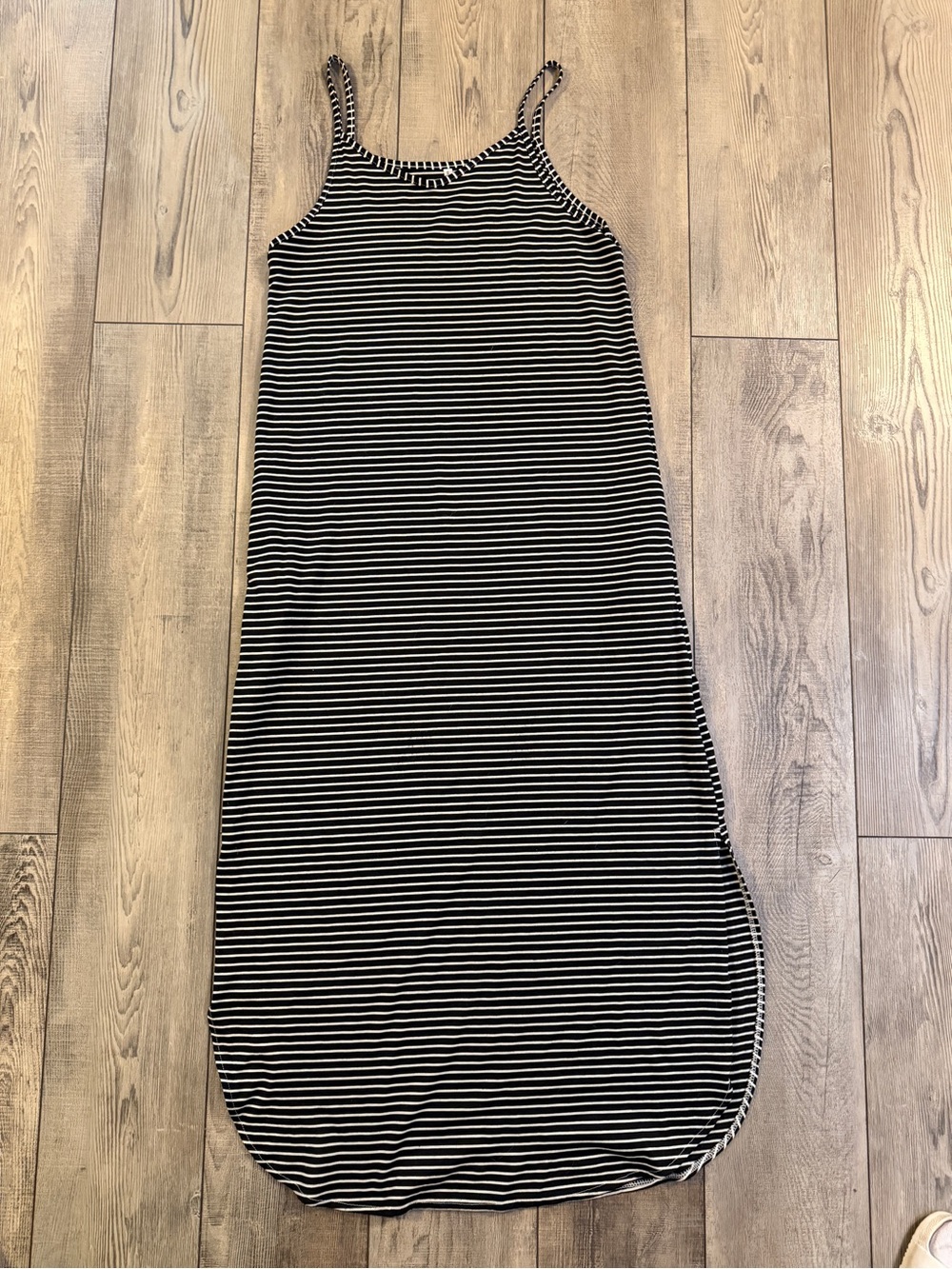 Striped Black and White Tank Maxi Dress
